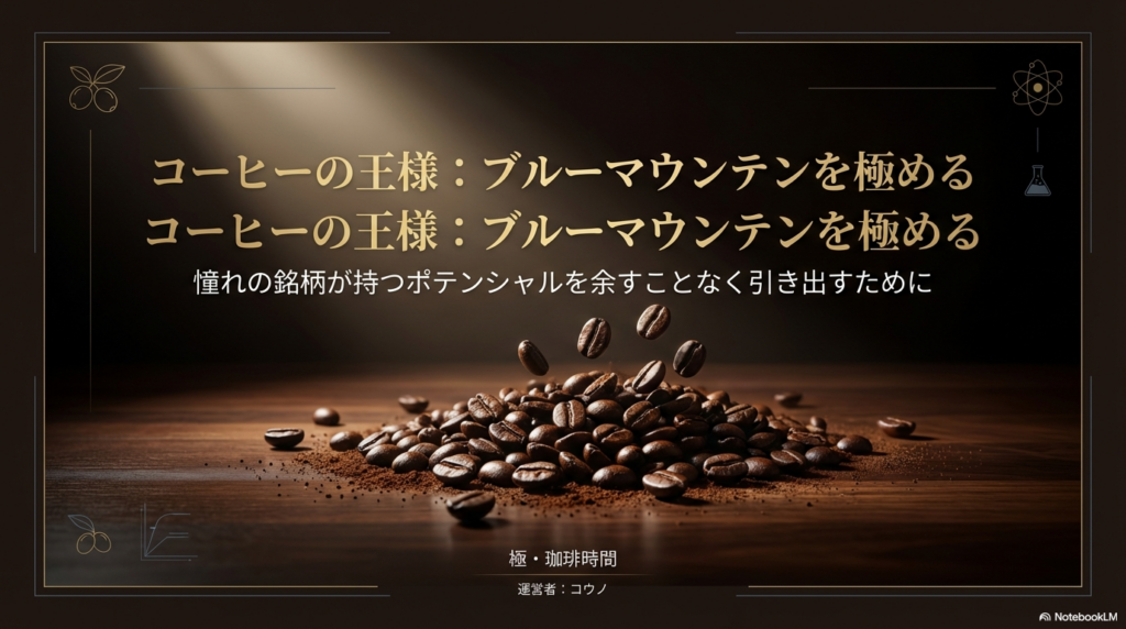 コーヒーの王様ブルーマウンテンのポテンシャルを引き出す挽き方と抽出のマスターガイド